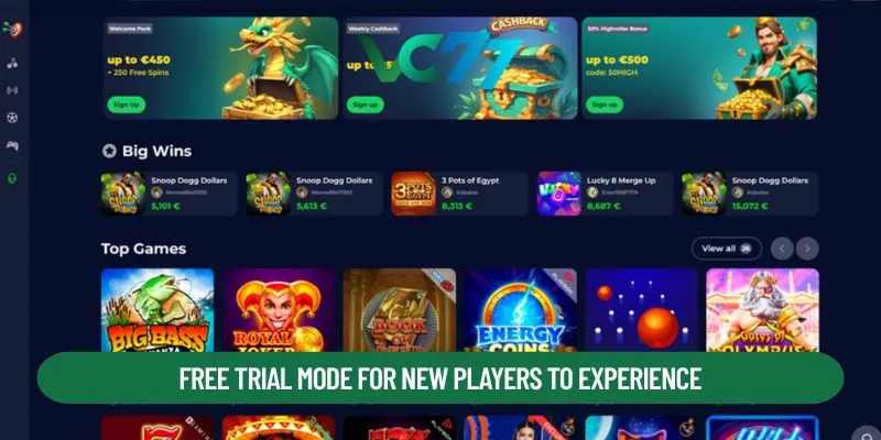 Free trial mode for new players to experience